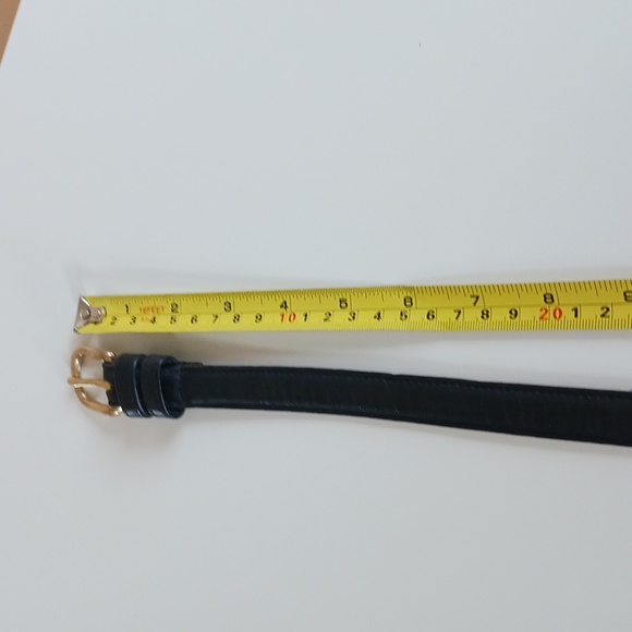 Coach Black and Tan Leather Belt with Gold Buckle - Picture 10 of 12